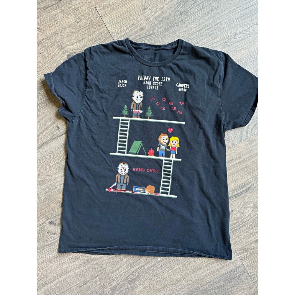 Friday the 13th Jason Voorhees 8 Bit Video Game Graphic T-Shirt Horror Tee